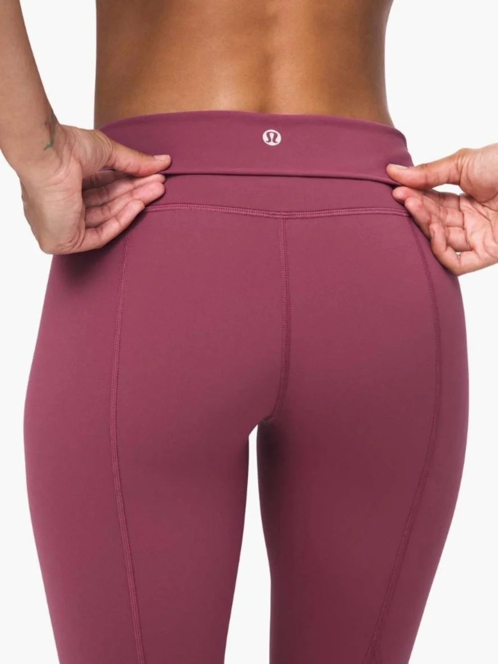 Lululemon Wunder Under Crop High Rise Roll Down Scallop Leggings Plumful